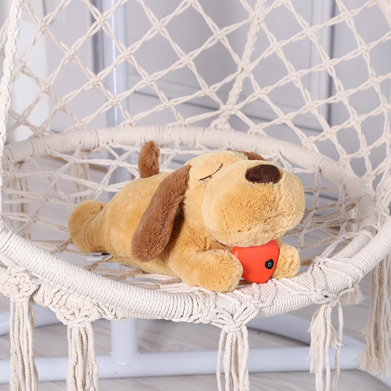 QKTYB Jouet pour Chiot avec Battement de cœur, Chiots séparant l'anxiété Jouet pour Chien en Peluche Douce Compagnon endormi Aide comportementale Chiot Chien Animal Domestique