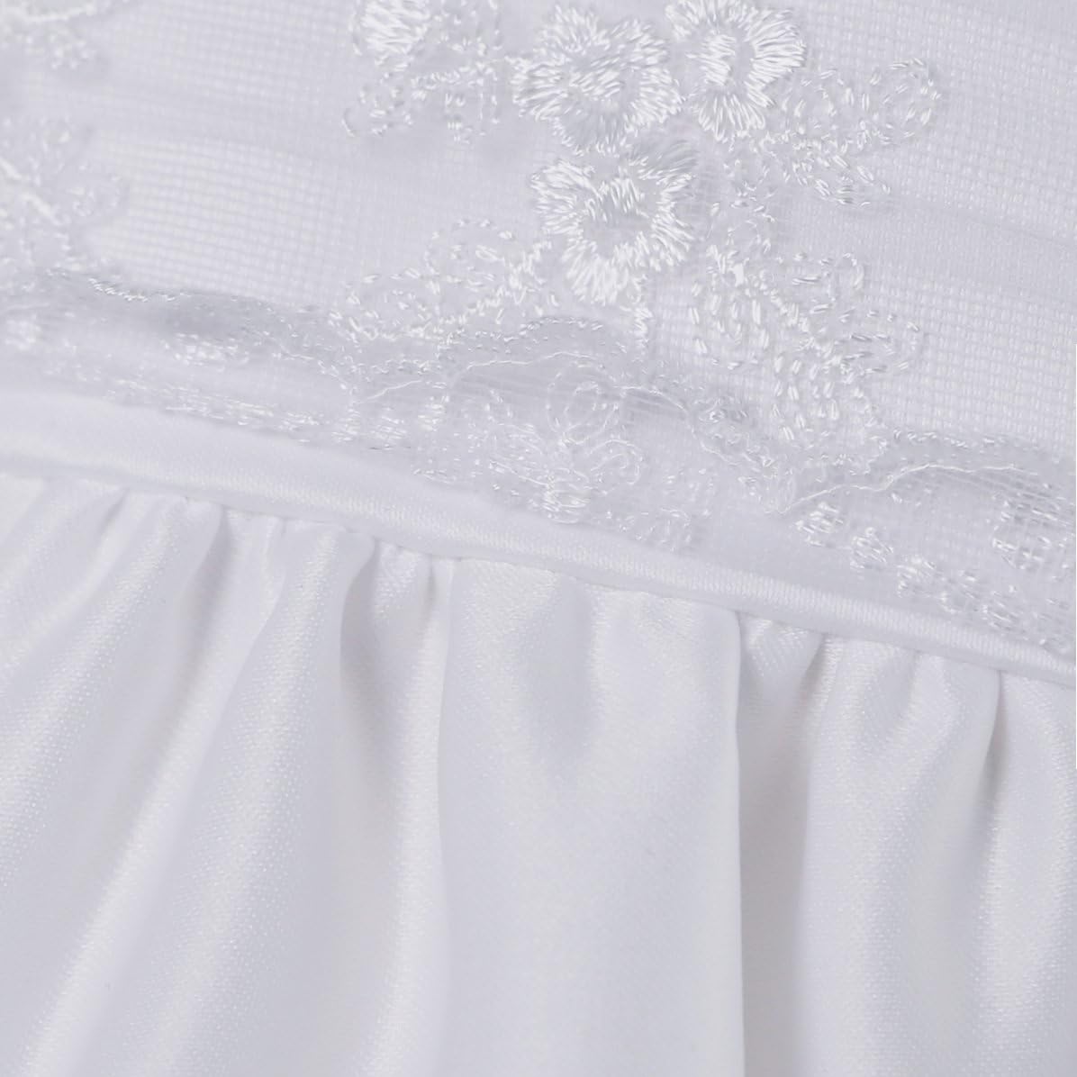 NIMBLE Baby Girl Newborn Christening Long Sleeves Lace Satin Gown Dress 0-9M