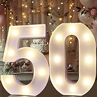 Vista 69 de Pooqla Números iluminados de 2.4 pies, números de marquesina de 2.4 pies de alto, decoración de fiesta para ella y él, cartel grande de mosaico