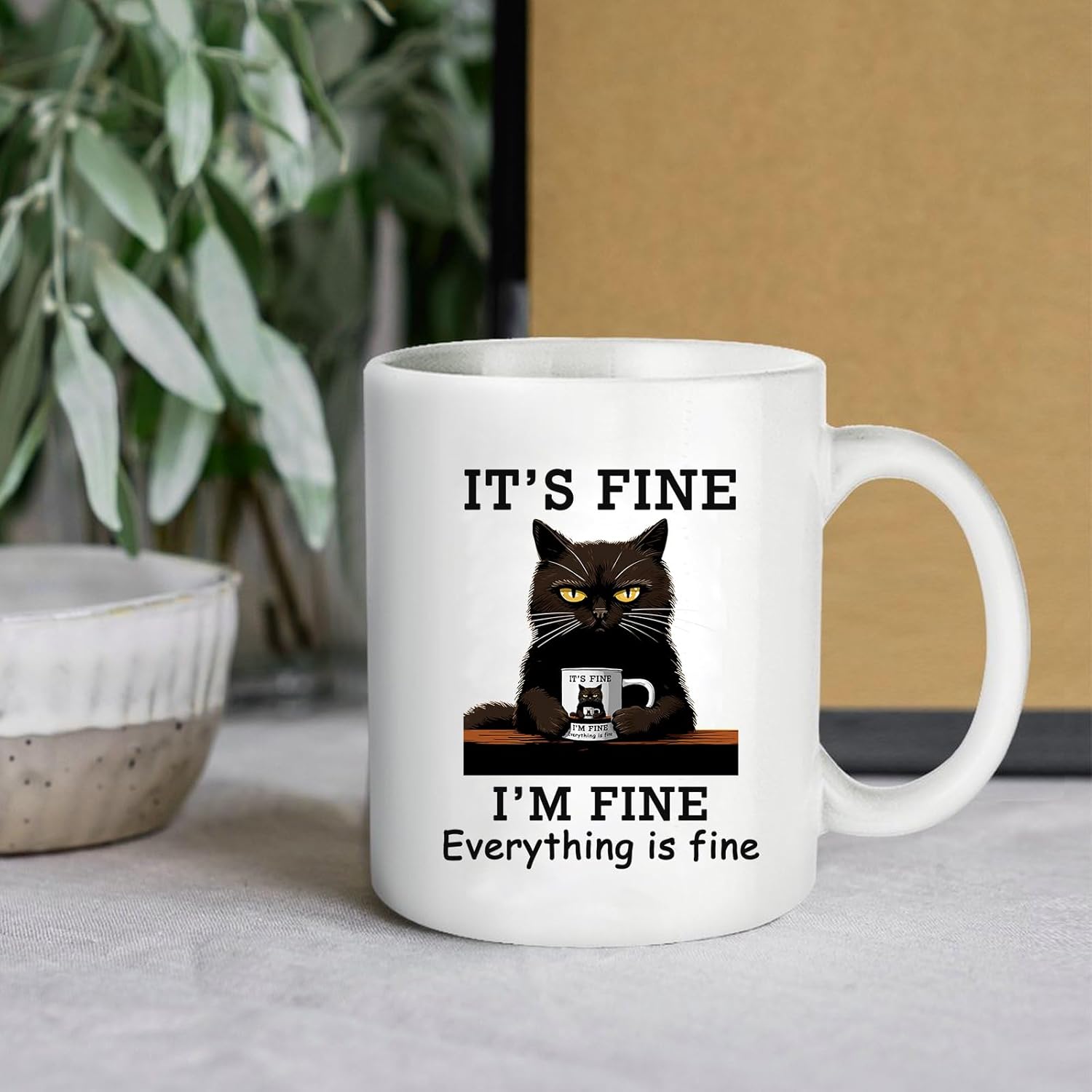 Funny Coffee Mug Adult Humor -It’s Fine Everything is Fine- Gift for Friends Him Her Girls 11oz White Double Sided Mug - Image 5