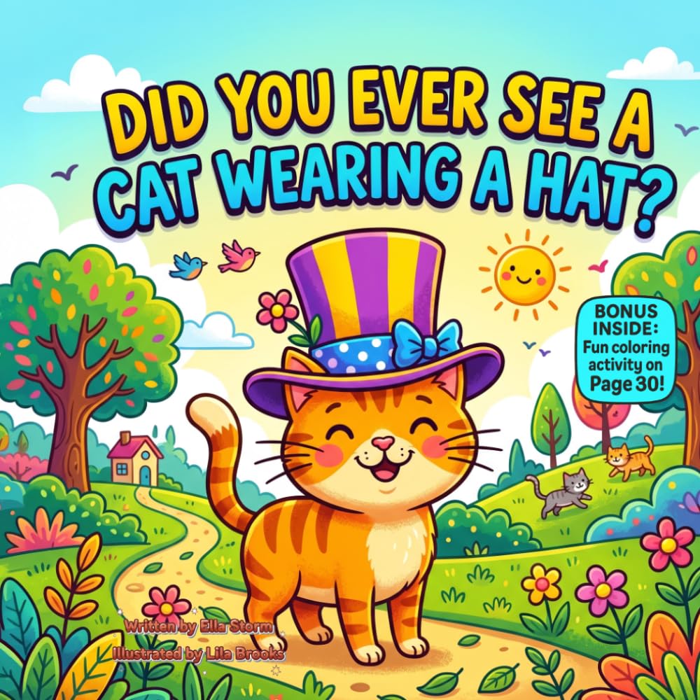 Did You Ever See a Cat Wearing a Hat?: A Funny Rhyming Picture Book About a Silly Cat, a Runaway Hat, and Being Yourself