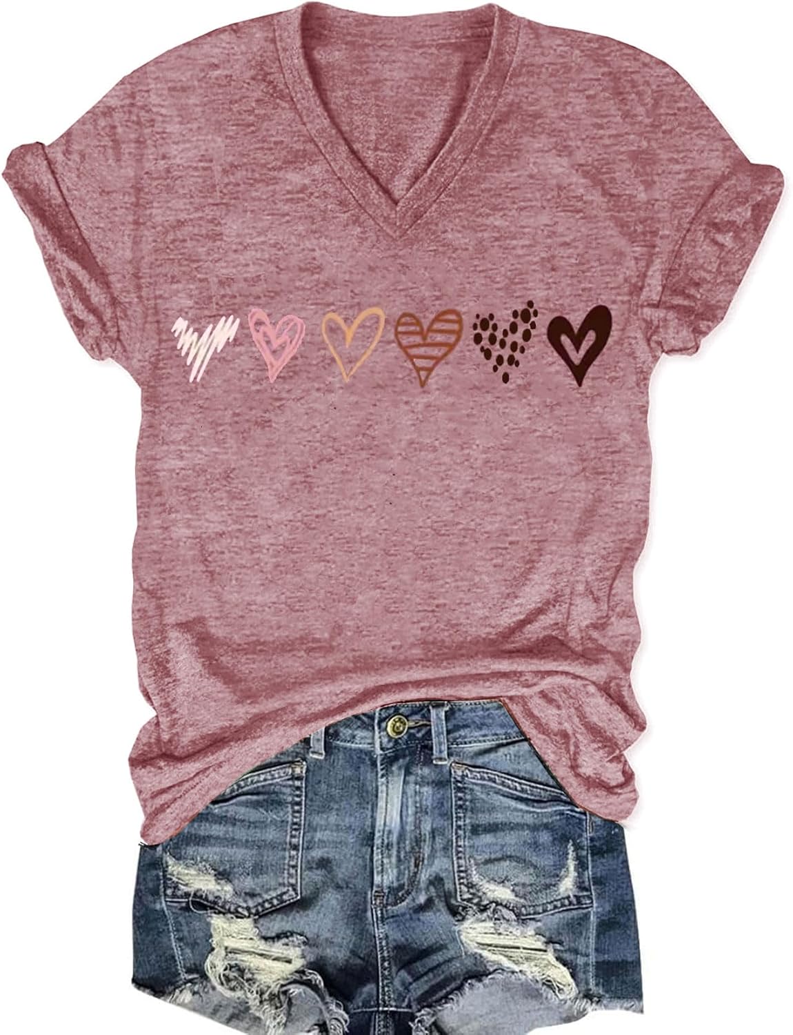 Vintage Boho Tops for Women V-Neck Flowers Shirt Spring Graphic Tees Floral Print Summer Casual Short Sleeve Tshirt Top