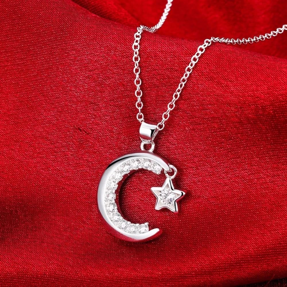 LLXYWJ collane e ciondoli con Stella di Luna per Donne in Argento Sterling-
