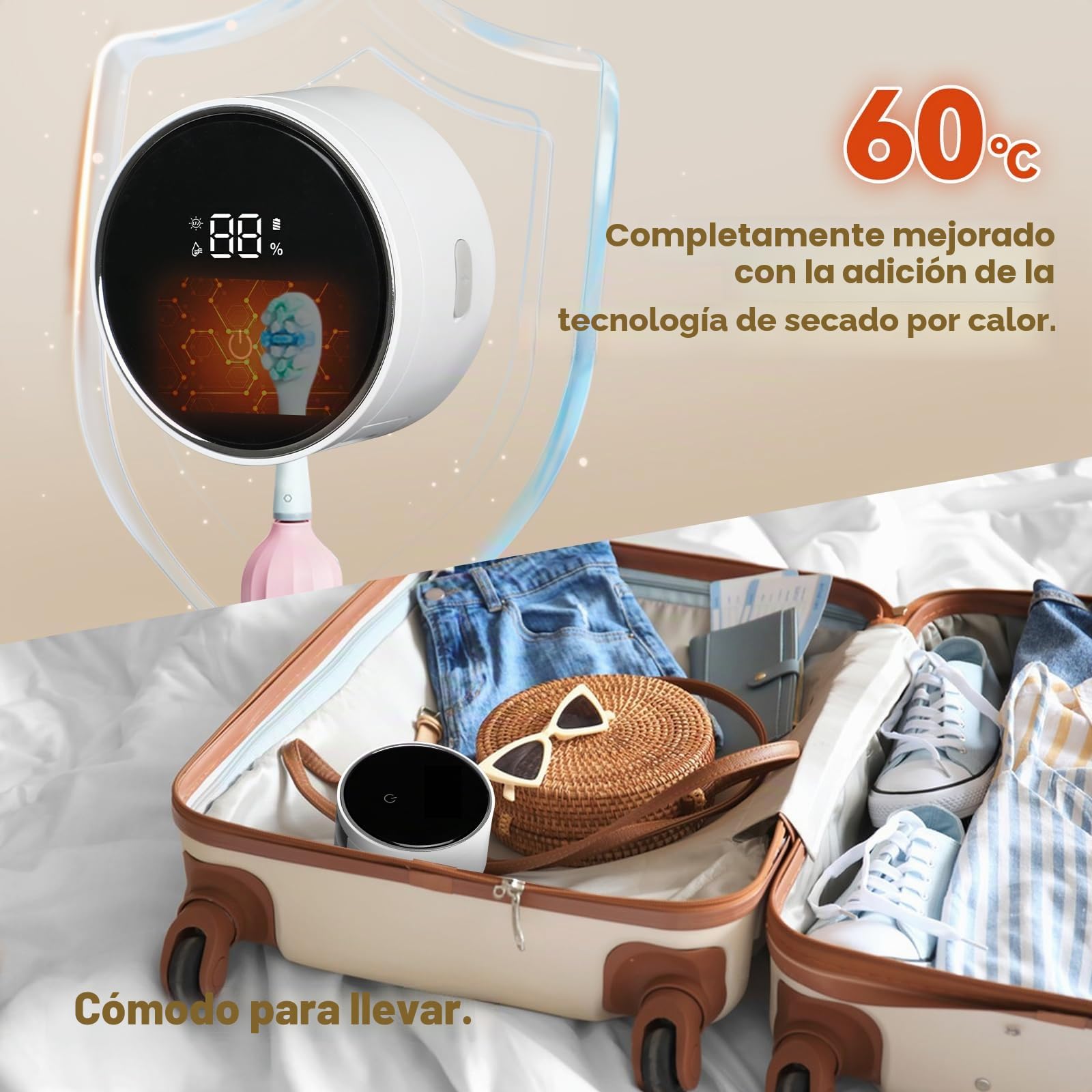 Limpiador de cepillos de dientes y portacepillos de dientes, inducción inteligente, esterilizador de cepillos de dientes UV, montaje en pared, soporte de cepillo de dientes de baño, dos
