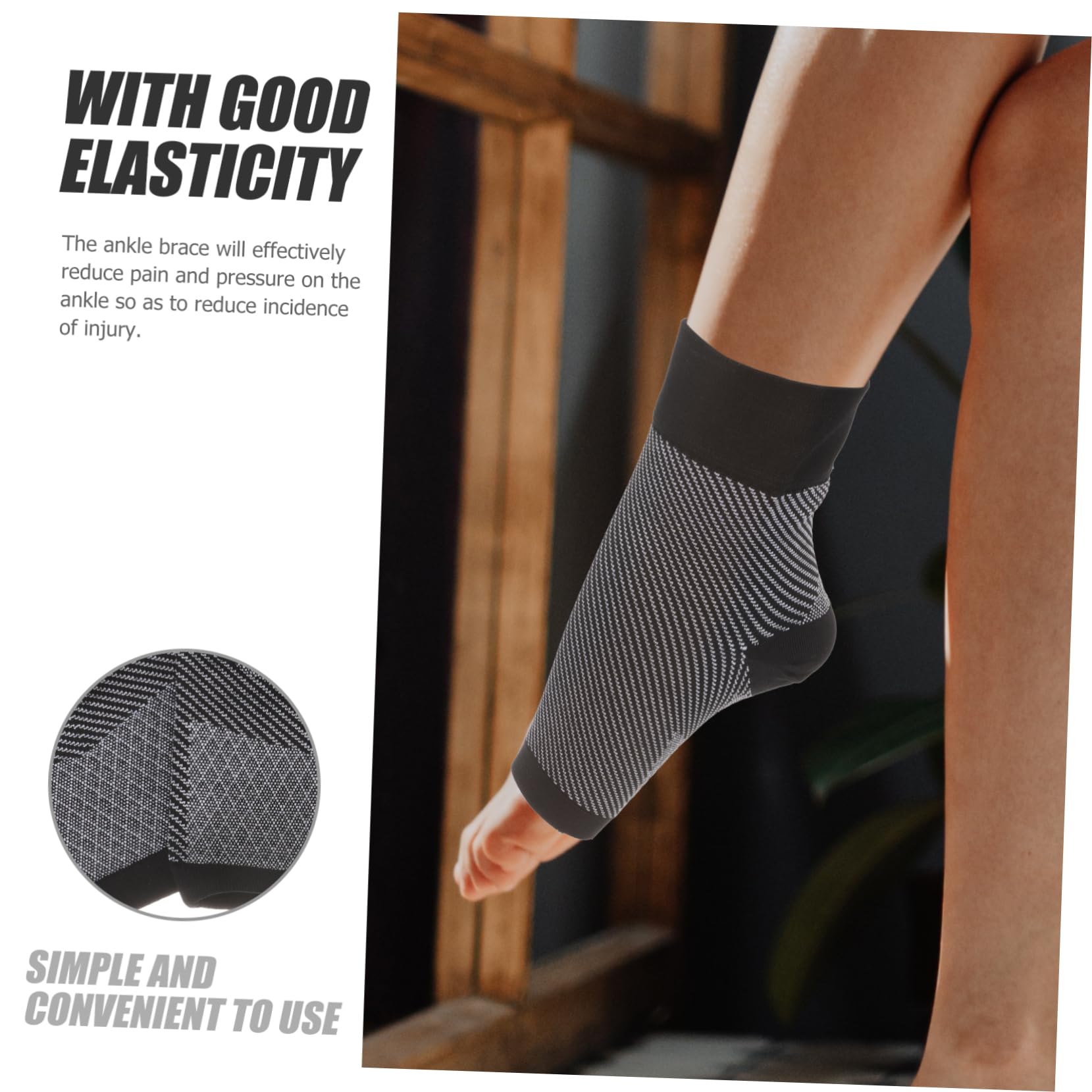 KOMBIUDA 1 Pair Wear Resistant Sports Ankle Braces Breathable Compression Sleeves for Running Plantar Support Comfortable Ankle Protection Ergonomic Design for Active