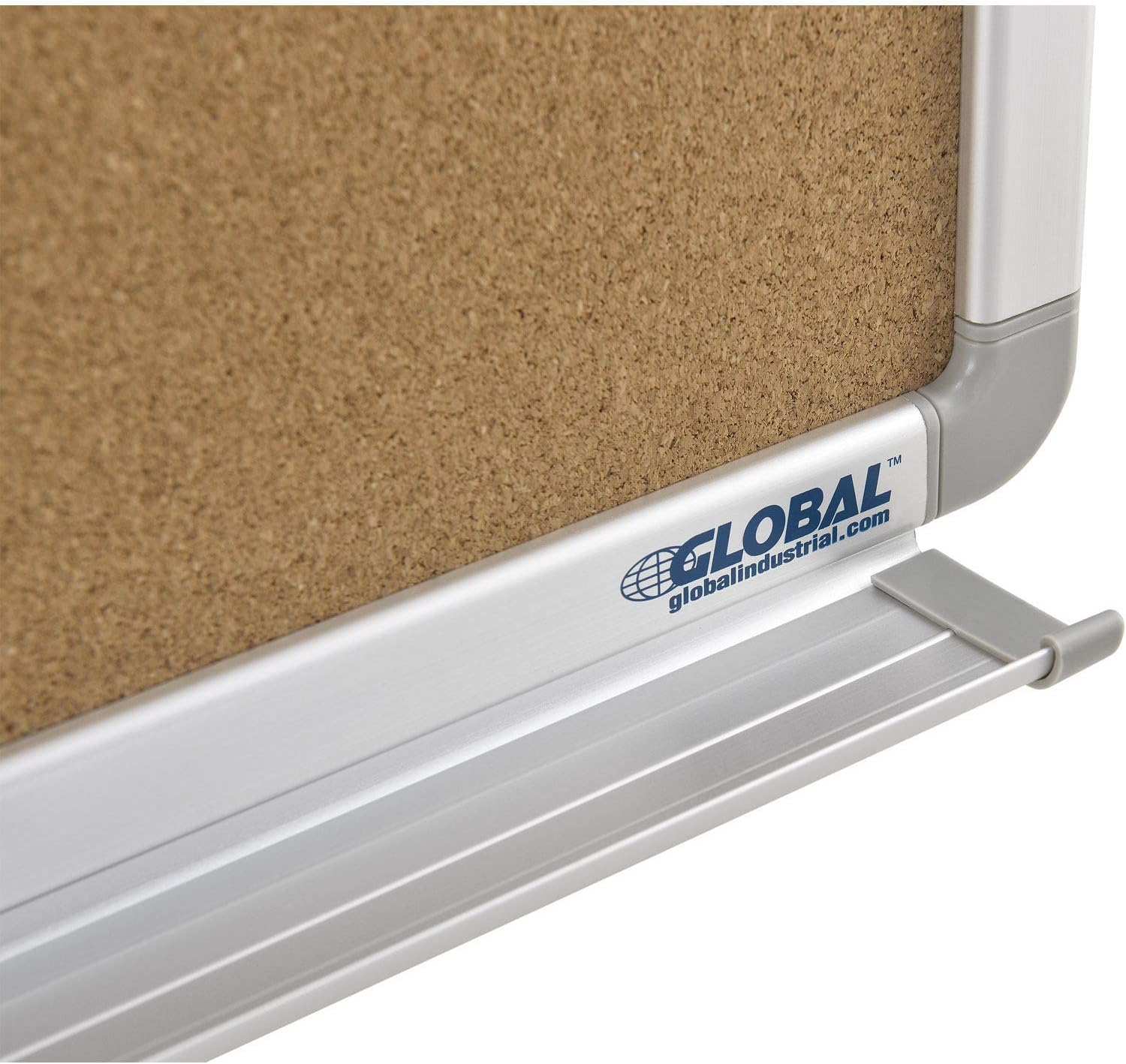 Global Industrial 36" W x 24" H Combination Board, Magnetic Dry Erase Board and Natural Cork Board, Aluminum Frame, Two 18" W x 24" H Sections, Wall Mountable