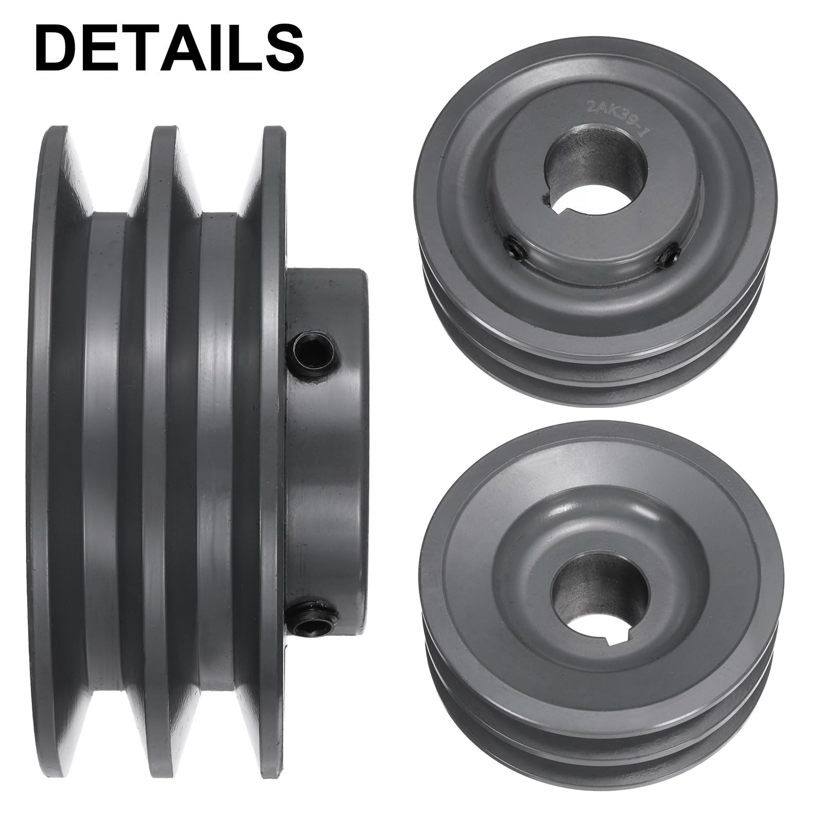 QUARKZMAN 2AK39-1 Puleggia A V Foro Da 1" Diametro Esterno 3.75" Doppia Scanalatura Puleggia Con Anima Forata Su Misura Ghisa Sezione Cinghia Per 4L O Cinghia A