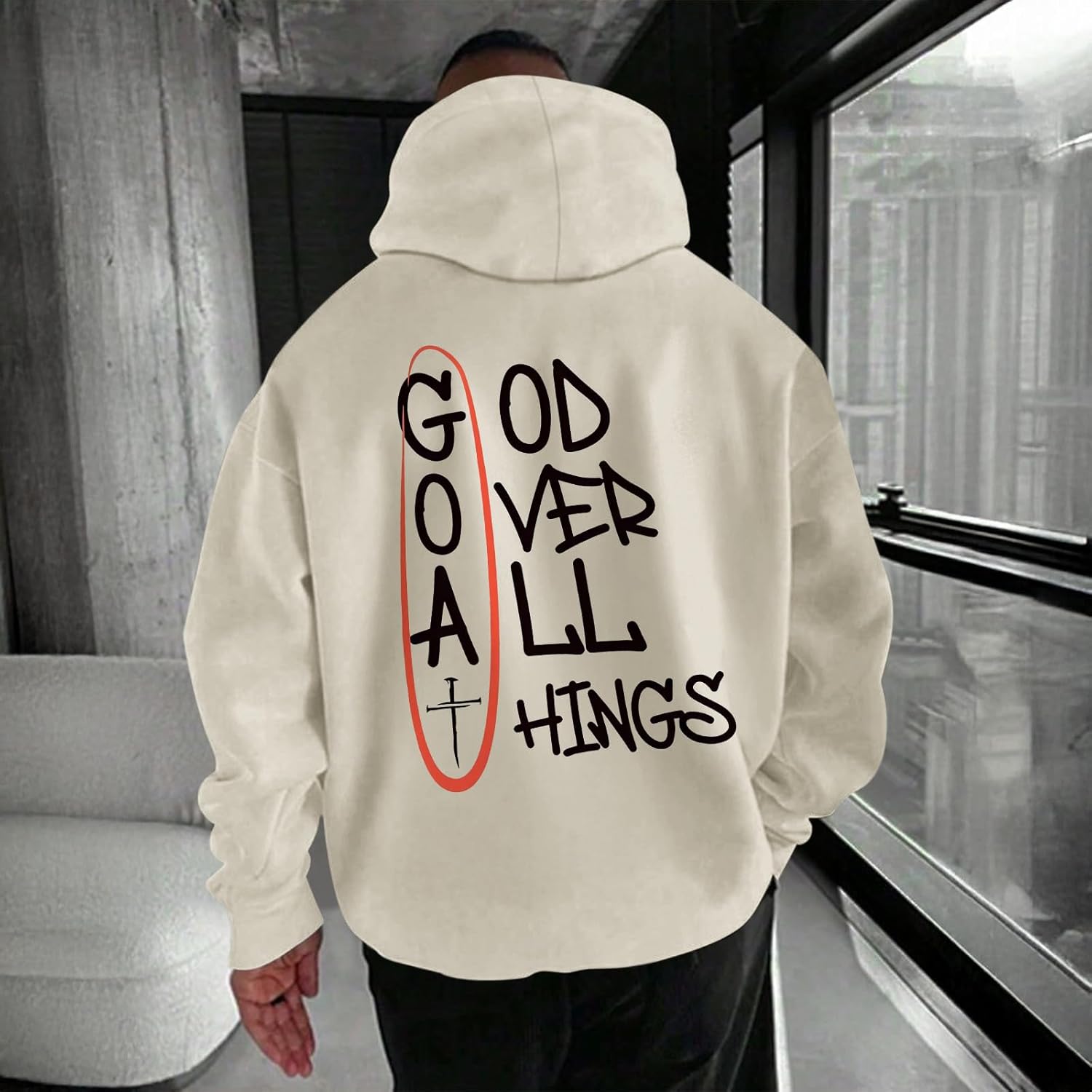 Christian Hoodies for Men Bible Verse God Sweatshirt Jesus Faith Hoodie Inspirational Cross Graphic Vintage Pullover - Image 3