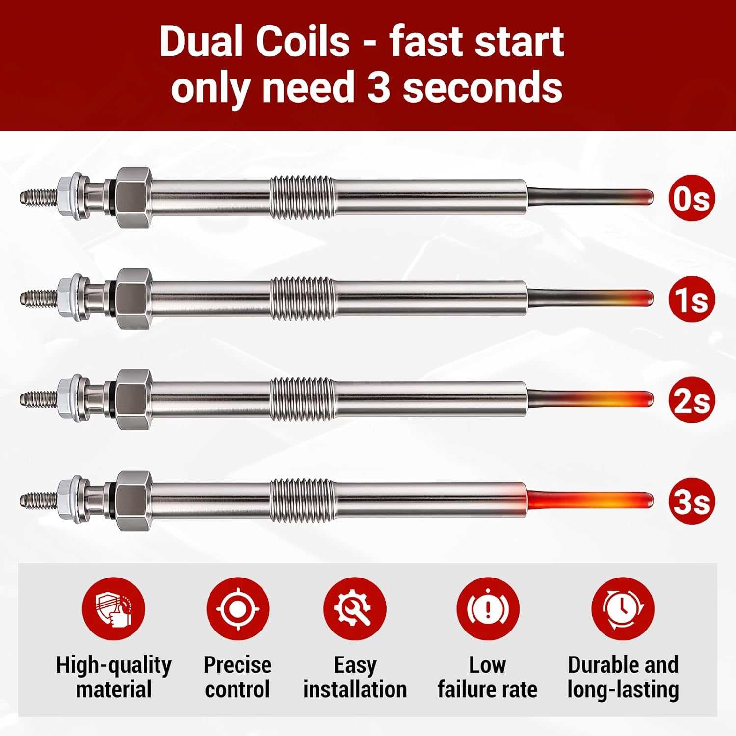12639701 Diesel Glow Plugs Compatible with Duramax LBZ LGH LLY LML LMM for 2006-2016 Chevy Express 2500/3500,Silverado 2500 HD,2006-2016 GMC Savana 2500/3500,Sierra 2500 HD,8 PCS