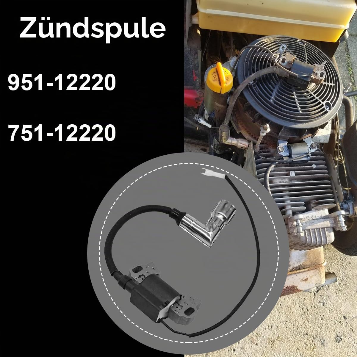ZAMDOE 951-12220 751-12220 Zündspule für MTD für Troy Bilt 1p90f/p Zündspule für Huskee lt4200 420cc Motor für Craftsman R1000 Rider für Huskee LT1500 Rasenmäher Spulenersatz