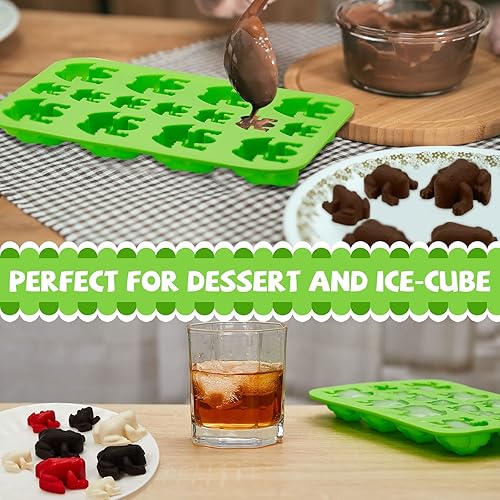 Miniatura 5 de Domensi Molde de silicona para chocolate con forma de rana de caramelo, bandeja de hielo de gelatina de Pascua en forma de rana de 10 plagas para