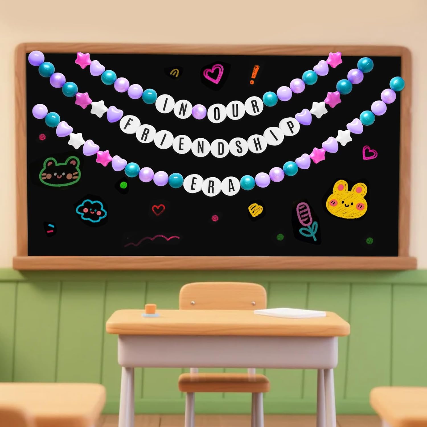 DIY Giant Friendship Bracelet Birthday Banner with 150 Balls, Mermaid