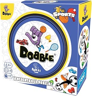 Asmodee Dobble Sports, Juego de Cartas de Observación y Velocidad para Niños y Adultos, Juego de Mesa, 15 Minutos de Juego, A Partir de 6 años, 2-8 Jugadores