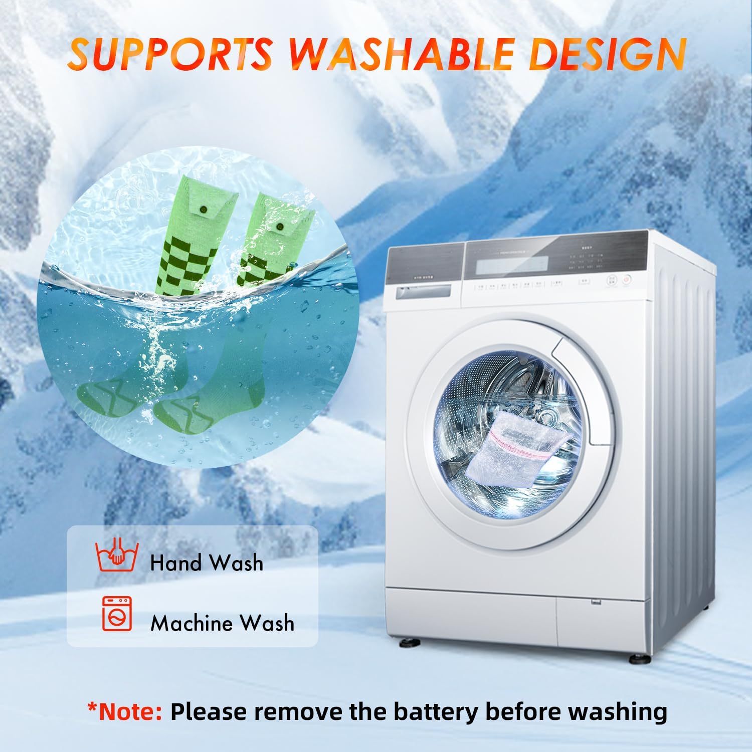 Heated Socks for Men Women, 6000mAh Rechargeable Electric Heated Socks, 360° Heating Warming Warm Socks for Winter Outdoor Skiing Hiking Hunting Camping, Unique Stocking Stuffers-Green