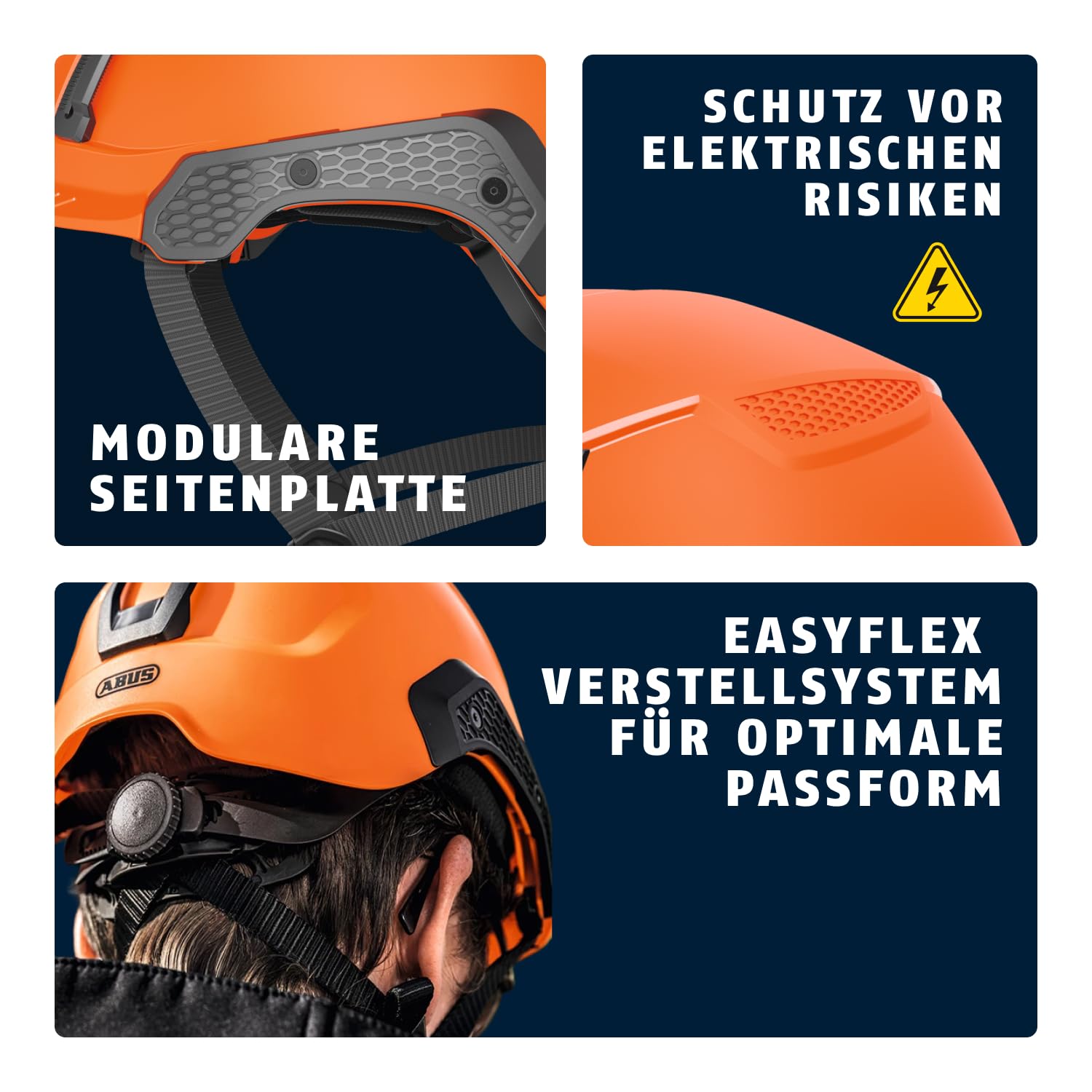 ABUS Industrieschutzhelm Spector-E - elektrisch isolierender Bauhelm nach EN 397 und EN 50365 - auch geeignet für Arbeiten an Niederspannungsanlagen - kompatibel mit Zubehör - weiß