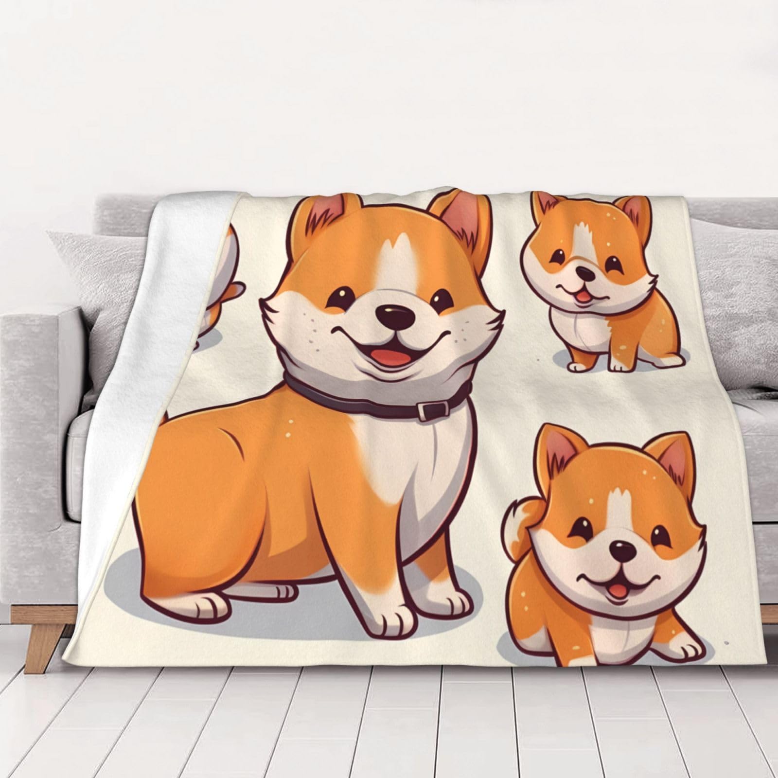 Plaid chaud Shiba Inu pour stopper le froid sur votre fauteuil