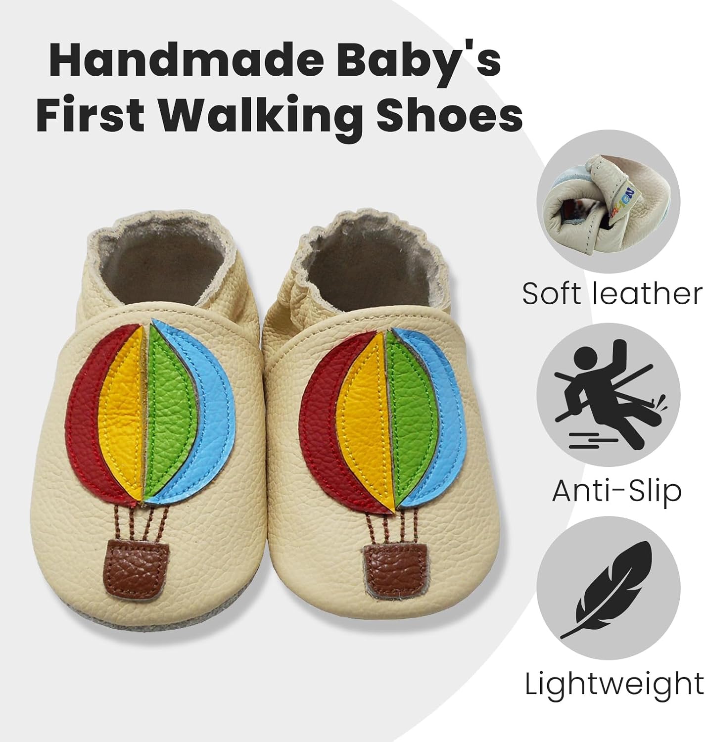 YALION Baby Soft Leather Shoes Suede Sole Infant Toddler First Walking Sports Crib Moccasins