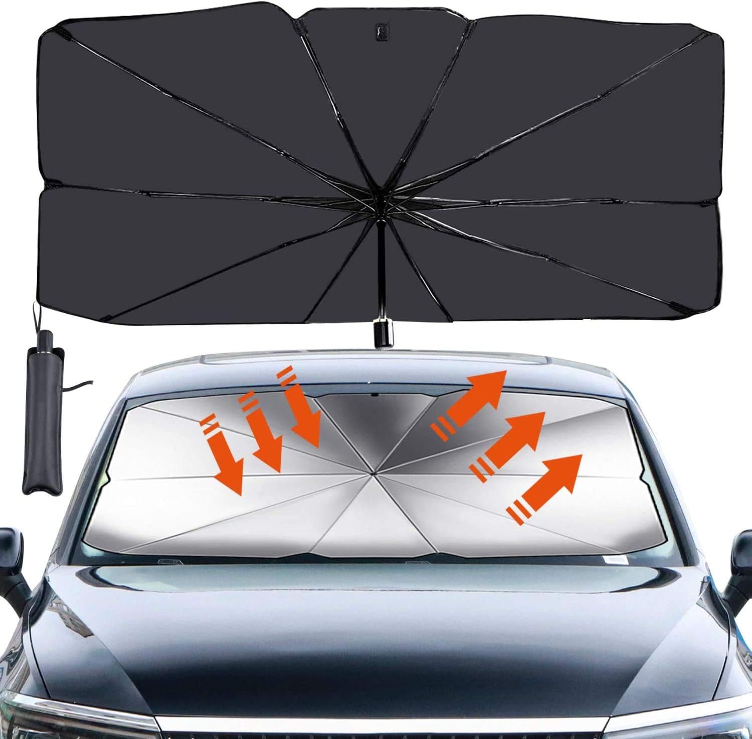 Amaphy Car Windshield Sun Shade Foldable Umbrell (57 x 31