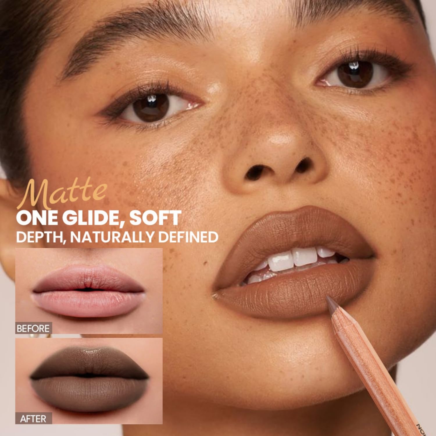 MOONGAZE 6-farbiges samtmattes Lippenkonturen-Set mit 2 Spitzern, hochpigmentierte, wasserfeste Cremestifte zum Definieren und Füllen, langanhaltende, nicht verschmierende, natürliche Rosenrottöne