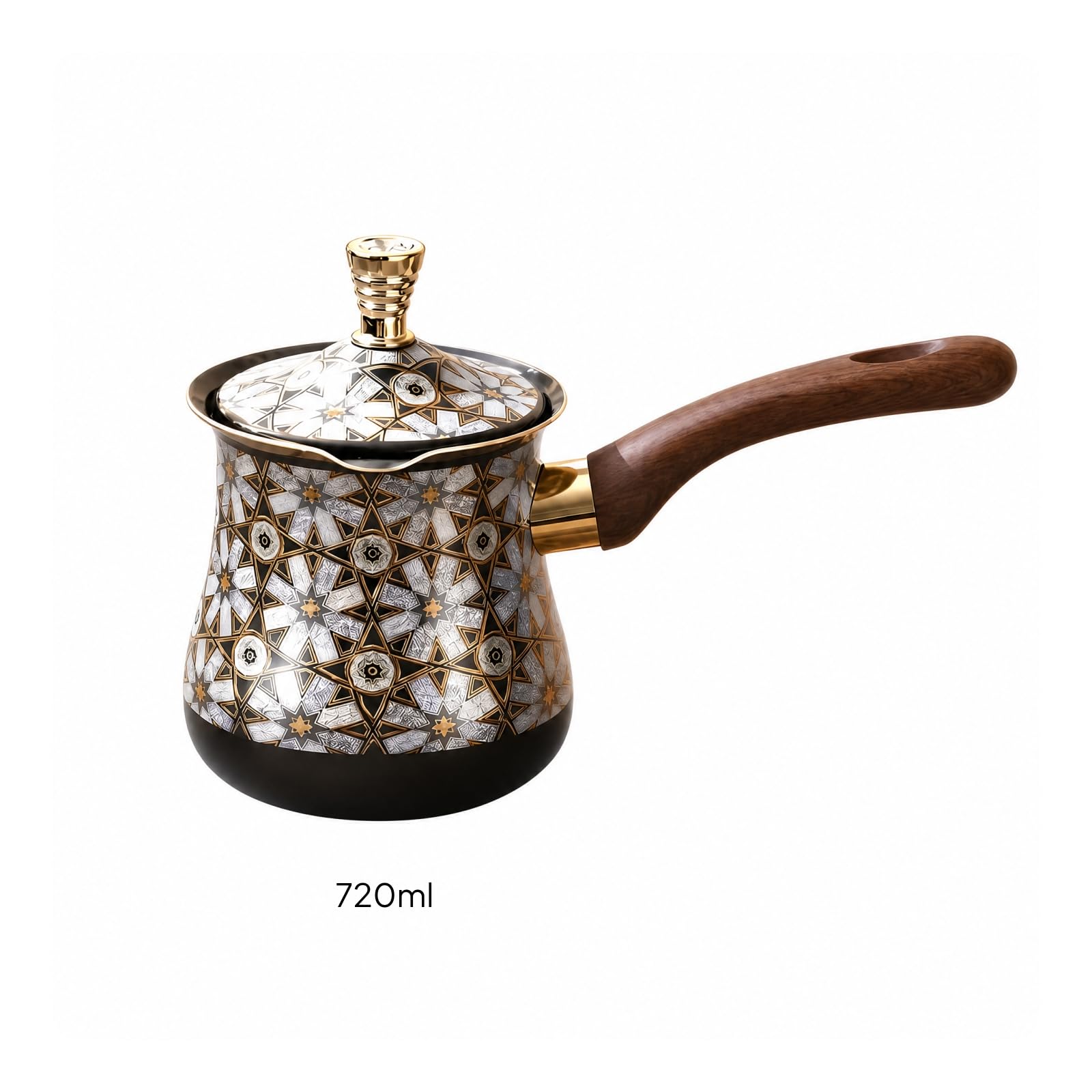 Cafière Acier Inoxydable Robuste Pot à Thé Turc à Grande Capacité Cafière Turque pr Professionnels Restauration Professionnelle, Motif 20, Style A