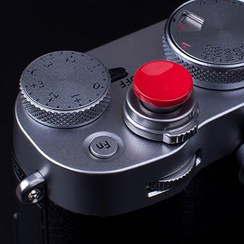 VKO Red Metal Soft Shutter Release Button,Delicate Camera Shutter Button 11mm Concave 10mm Convex Surface(2 Pack)