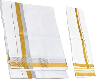 TUNI MANI Cotton Zari Border Men's Dhoti