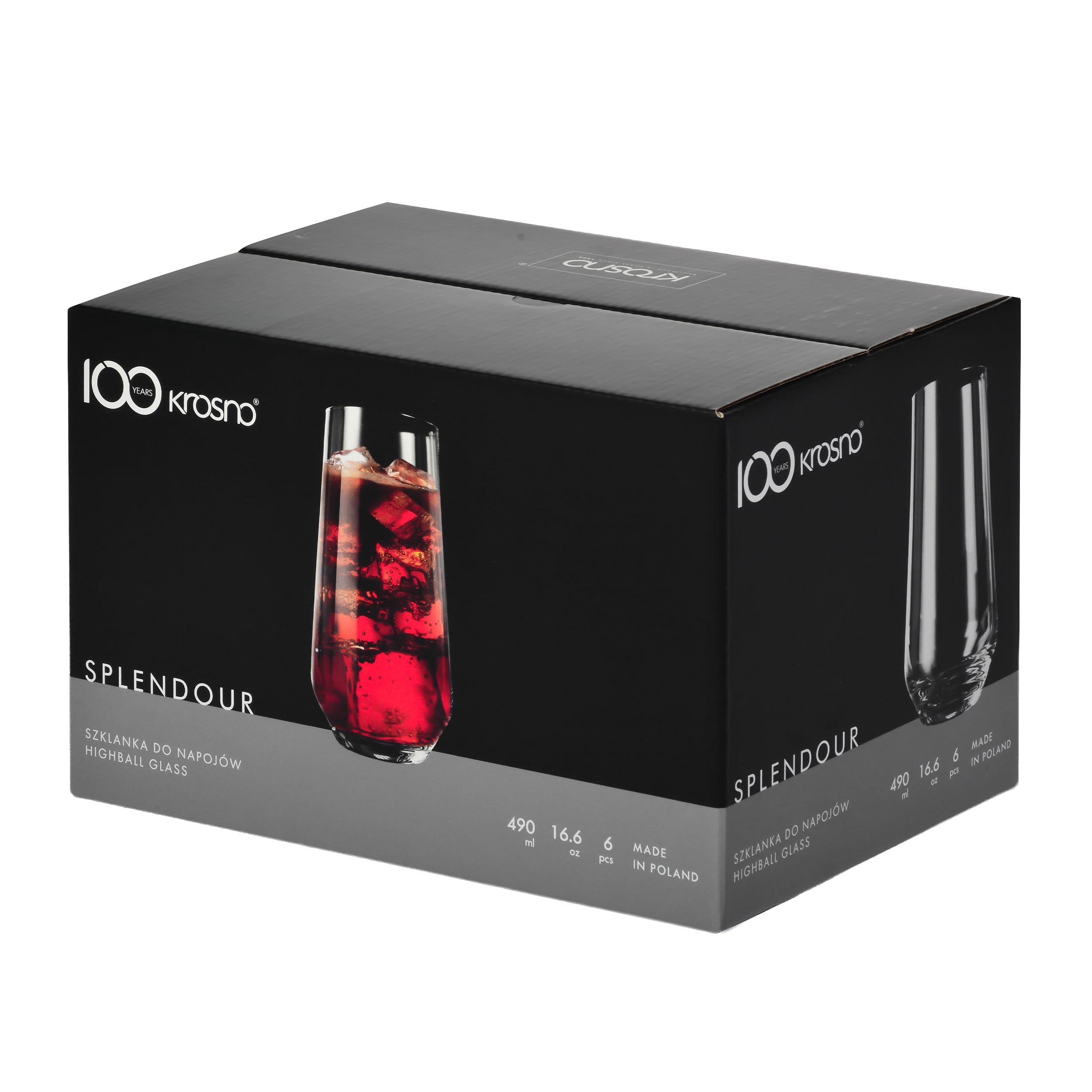Krosno Water Glasses Set of 6, 16.2 oz, Splendour Collection — Amazon image 3