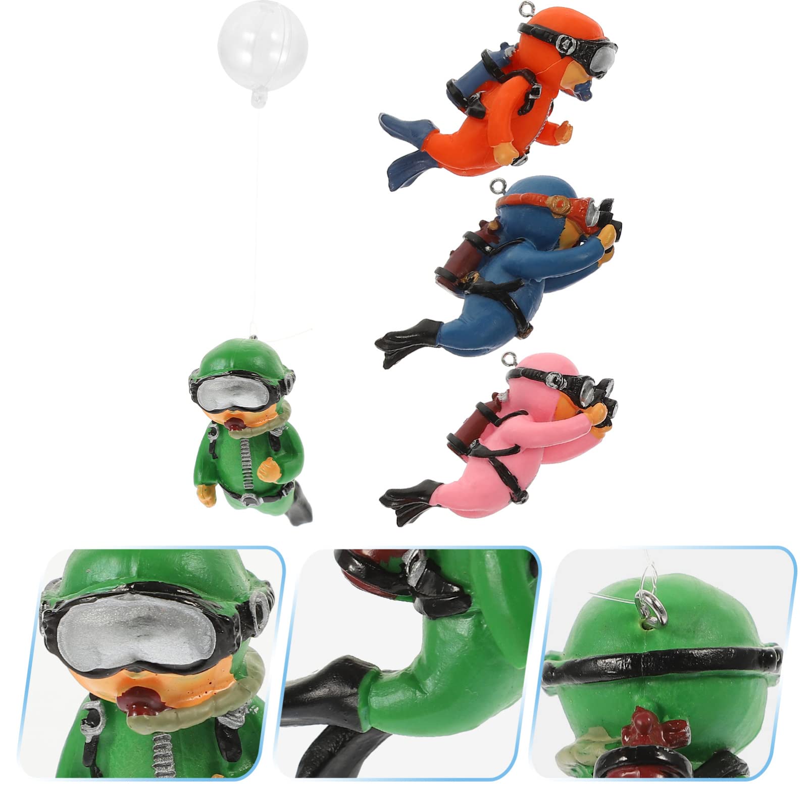 Toddmomy 12 Pièces Ornements D'aménagement Paysager D'aquarium Mini-Figurines Mini Figurines pour Enfants Jouet d'enfant Petits Jouets De Bain Les Plongeurs PVC Accessoires Dessin Animé