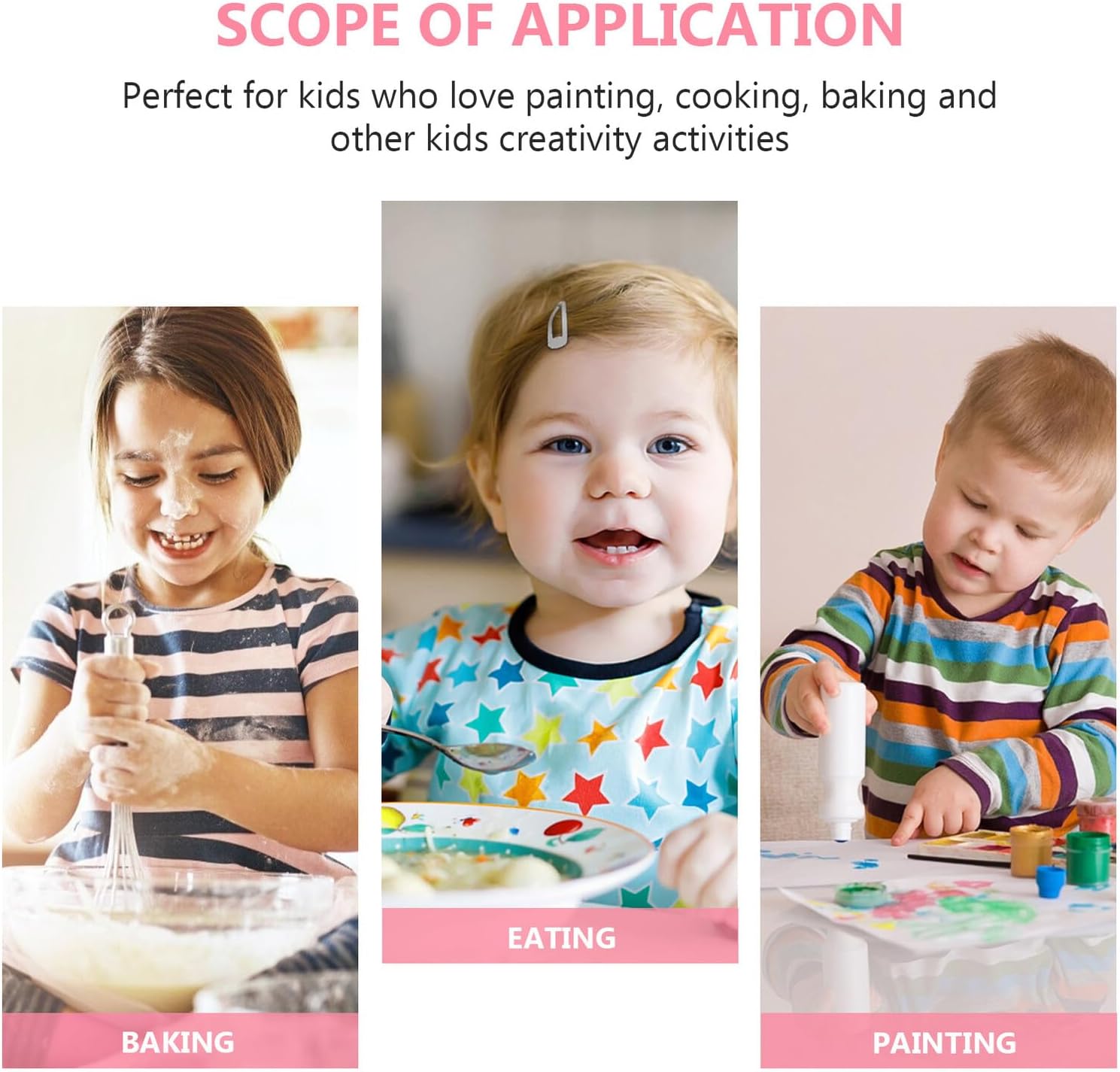 Waterproof Breathable Apron with Sleeves for Painting and Baking, Pink Ballet Rabbit Design, Size L for Height 110-160Cm, Drawing and Cooking Smock for Boys and