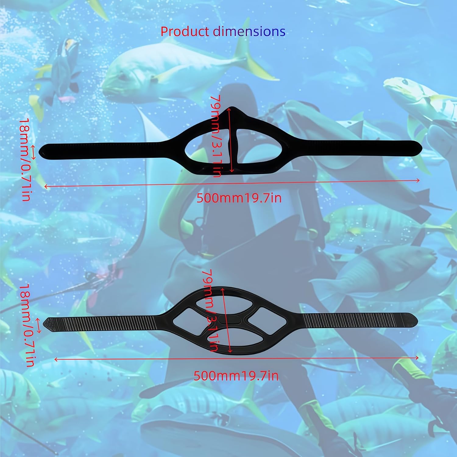 Universal Replacement Mask Strap Silicone Scuba Mask Straps Swim Eyewear Accessories for Scuba Diving Swimming Goggles