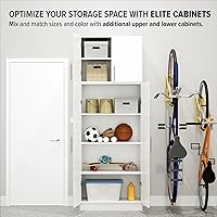 Vista 5 de Prepac Gabinete blanco: gabinete de pared Elite, WEW-3224 gabinete de garaje con estante de almacenamiento, apilable 16 "D x 32 "W x 24" H, perfecto