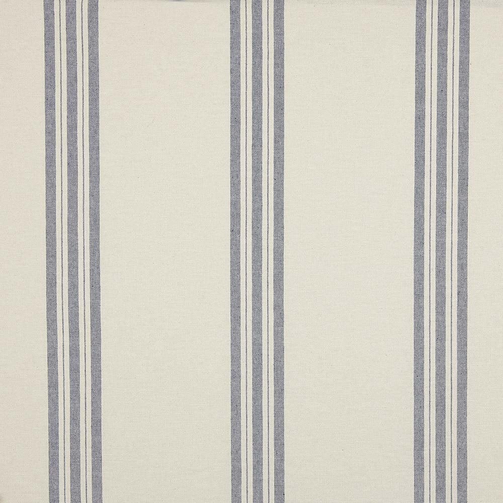 Kt Kilotela Blue - Half Panama Yarn Dyed Canvas Fabric - Recycled Cotton And Fibres - 100 Cm Length X 280 Cm Width | Stripes 5 Cm - Ecru ─ 1 Metre