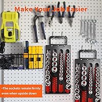 Vista 6 de Portable Socket Organizer Tray with Handle, Heavy-Duty Socket Holder Kit with 1/4-Inch, 3/8-Inch, 1/2-Inch Removable Clips