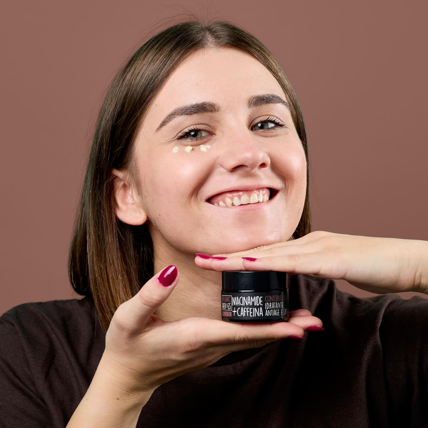 Organic Heroes | Contorno occhi antirughe Caffeina e Niacinamide Bio, Azione su borse e occhiaie, Contiene Caffeina naturale, Allevia borse e stanchezza, Contiene gelsomino, Azione antiage, 30ml