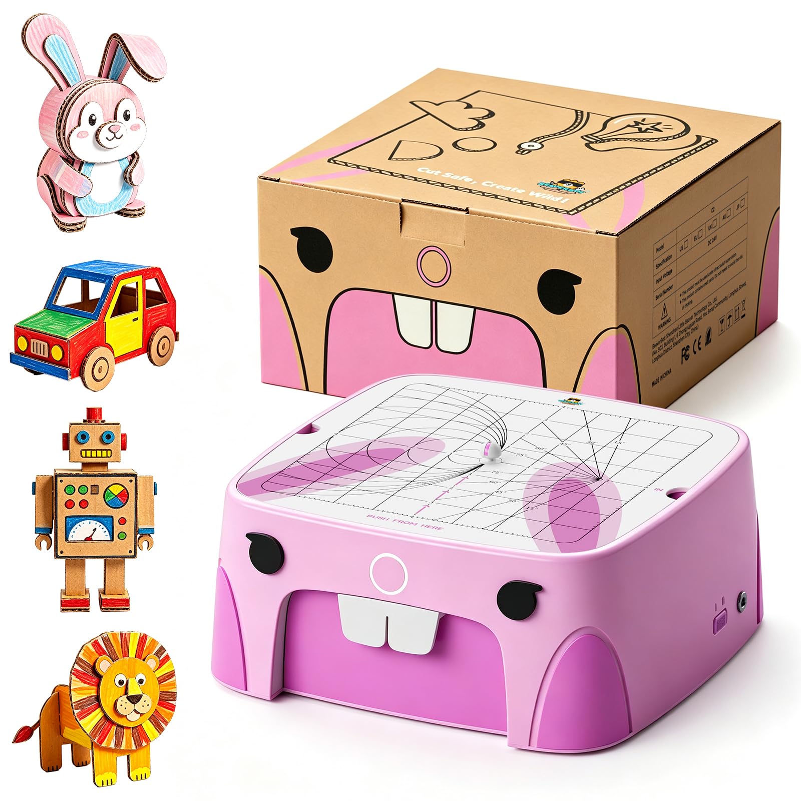 Taglierina Elettrica per Cartone Sicura per Bambini, Strumento Creativo per Lavoretti, Taglio di Carta Tessuto Pelle, Perfetta per Bambini e Bambine dai 5 Anni