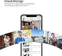 Vista 8 de CutePanda Cámara de video inalámbrica 1080P, detección humana AI, timbre de timbre incluido, WiFi 2.4G, visión nocturna, alertas instantáneas, audio
