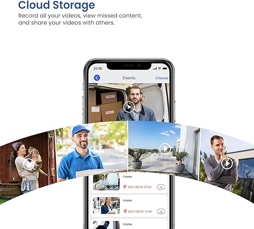 Miniatura 8 de CutePanda Cámara de video inalámbrica 1080P, detección humana AI, timbre de timbre incluido, WiFi 2.4G, visión nocturna, alertas instantáneas, audio