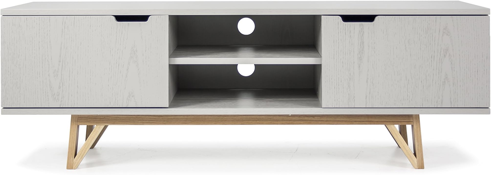 Tenzo Cross Designer TV Stand, oak, Grey, 45x150x50 cm