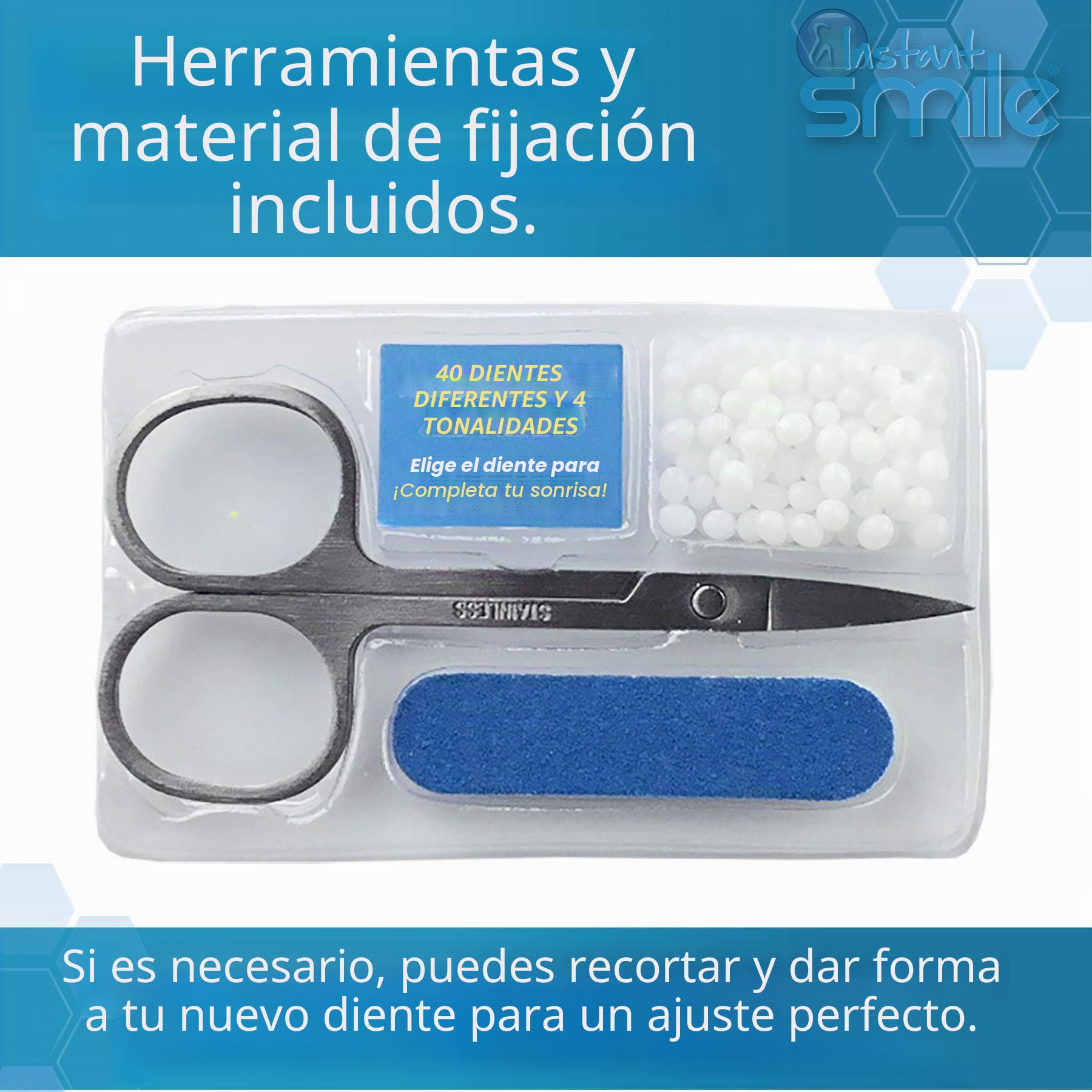 Instant Smile Completa Tu Sonrisa, Kit de Reemplazo Temporal de Dientes, Comfortable Fit, Natural Look Dentures, for Any Occasion