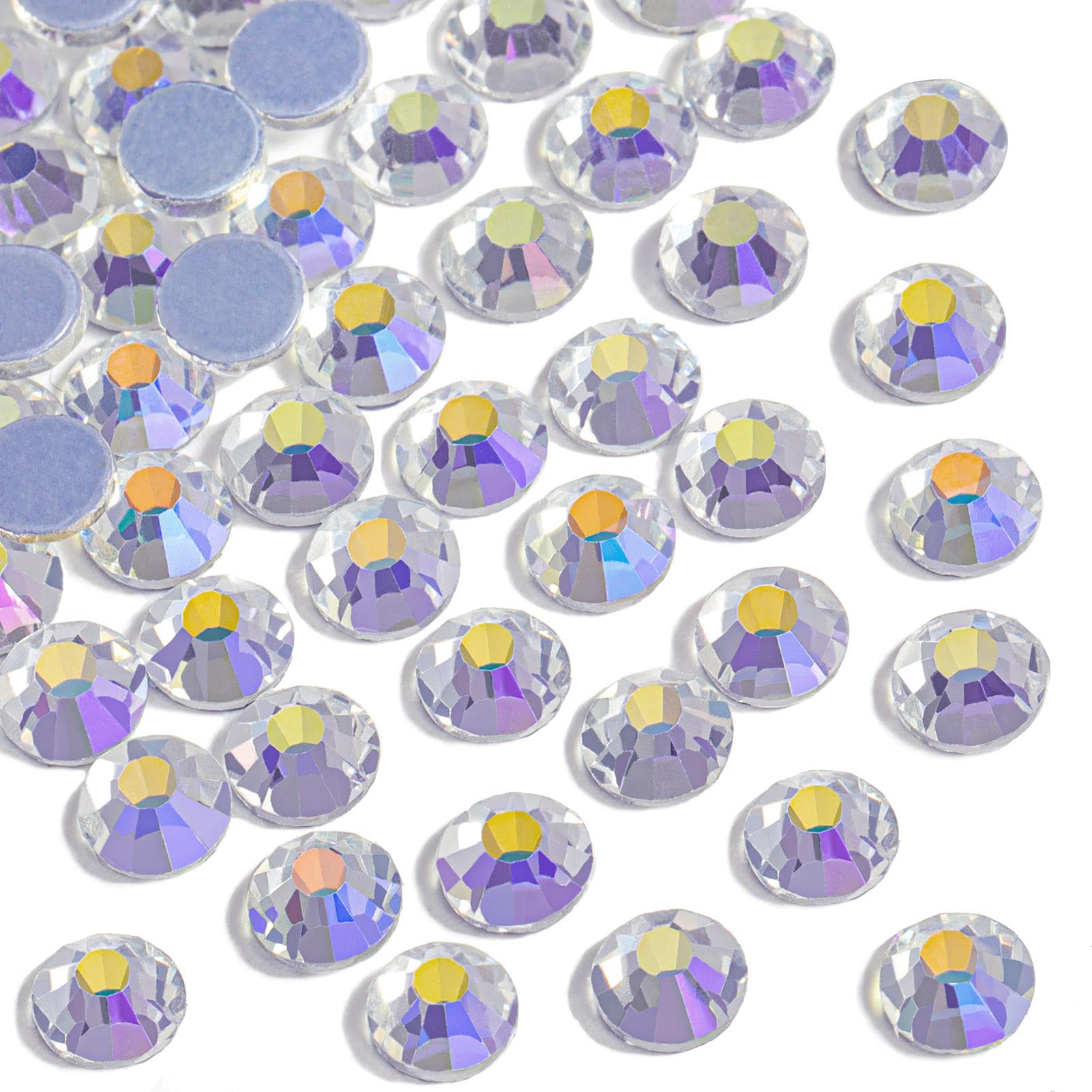 BEADSLAND Hotfix Strass, 2880pz Flatback Cristallo Strass per Artigianato Decorazione Fai da Te, Arcobaleno, SS10, 2.7-2.9mm