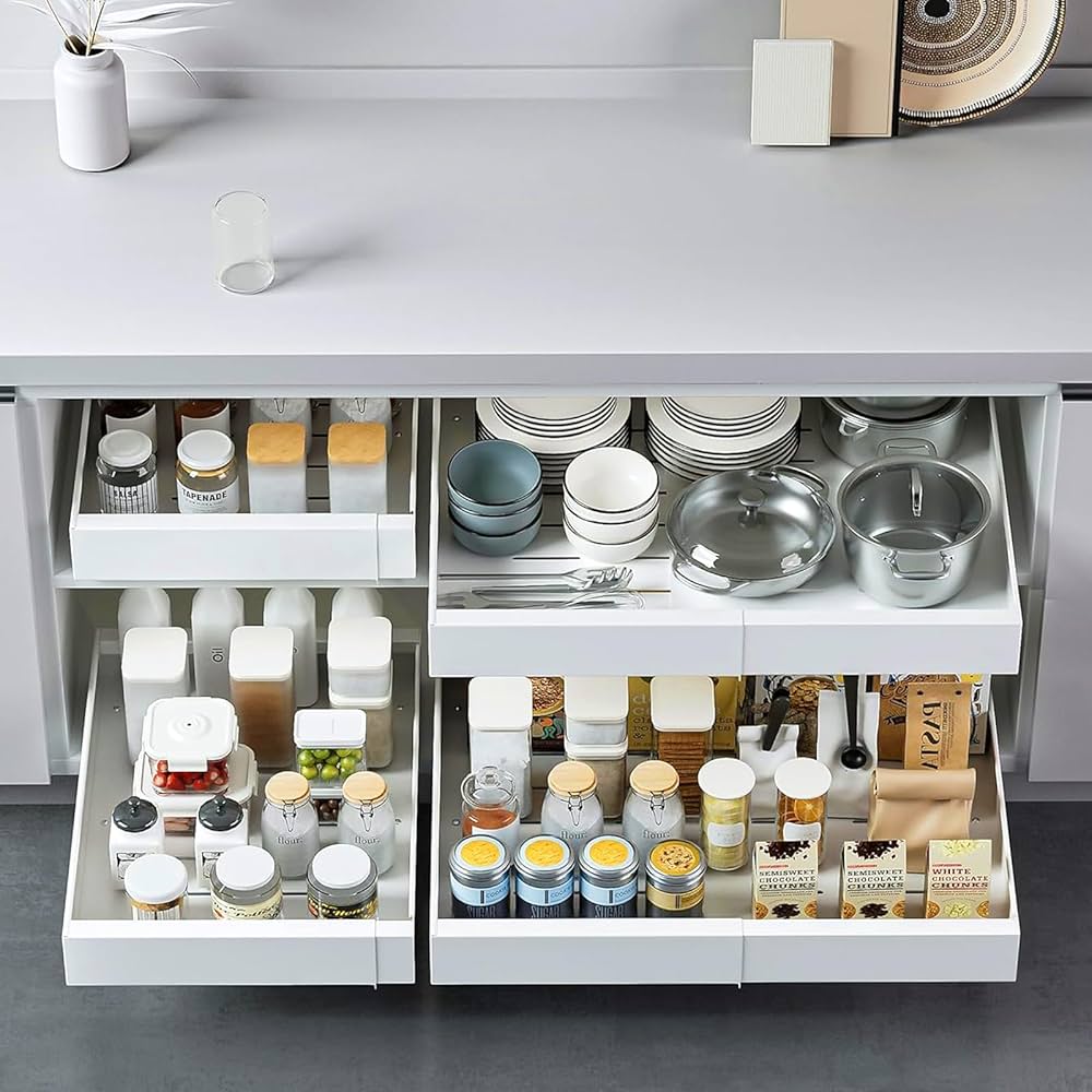 Amazon.co.jp: 【2個セット 】シンク下収納 スライドラック