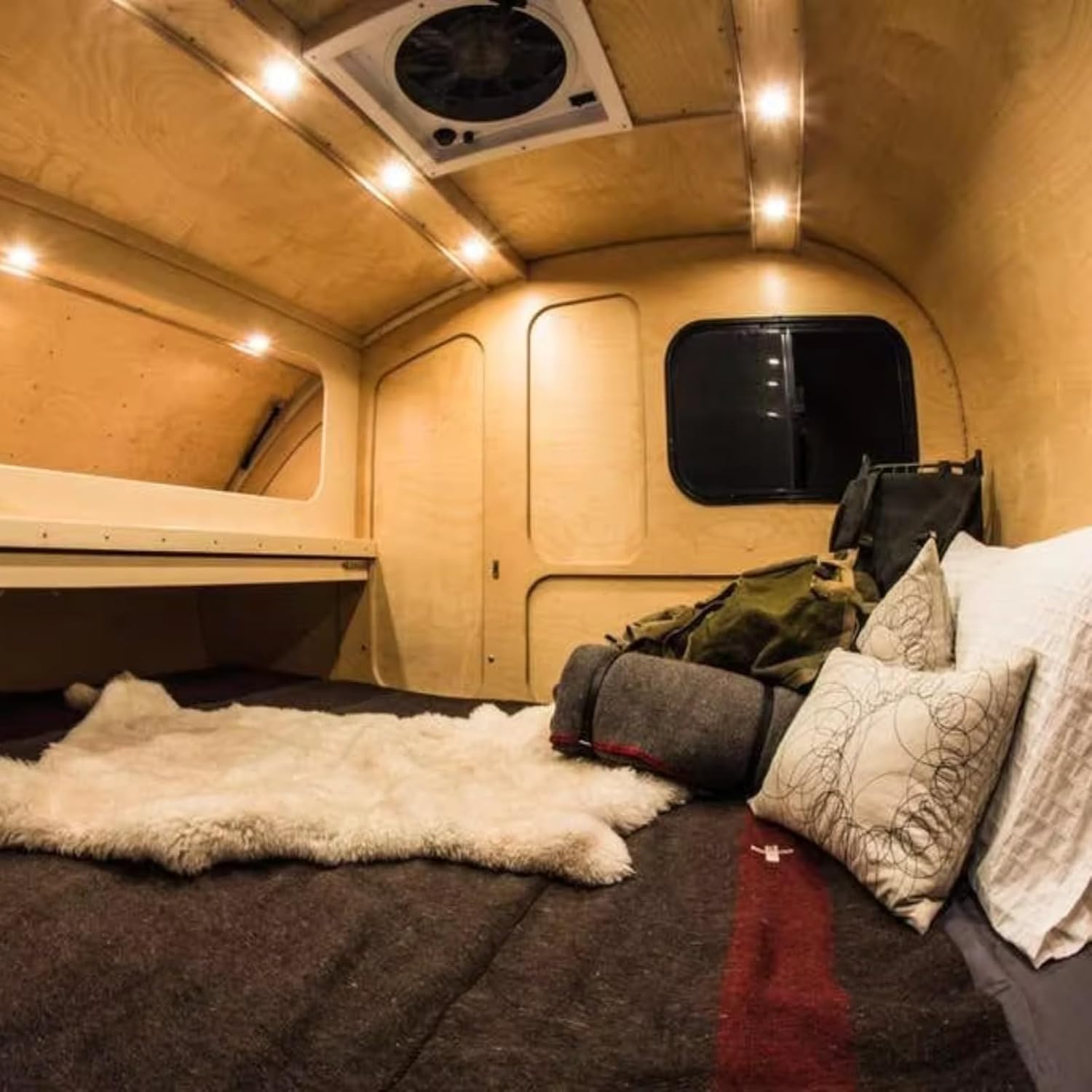 Teardrop Camper Trailer with Kitchen, Portable Camper for Outdoor Camping, Easy Tow Design for SUV & Car, Rear Storage & LED Lights, Insulated Aluminum Build, Travel for 2 Adults