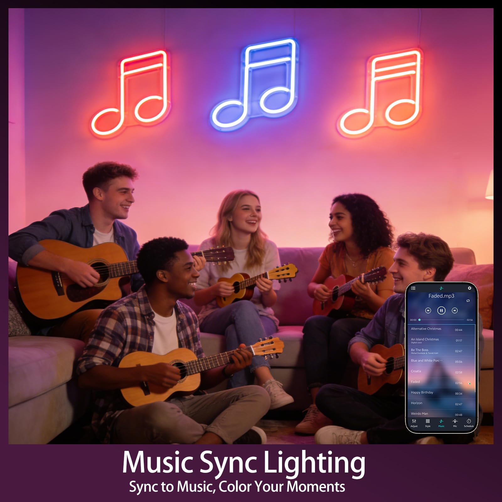 Striscia LED neon RGB da 20 m, 24 V IP65 con telecomando/APP, sincronizzazione musicale, modalità multiple, nastro LED flessibile per decorazioni esterne della camera da letto(10 m x 2)