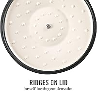 Vista 6 de MARTHA STEWART Gatwick - Olla holandesa de hierro fundido esmaltado de 7 cuartos con tapa, color gris, olla holandesa de servicio pesado