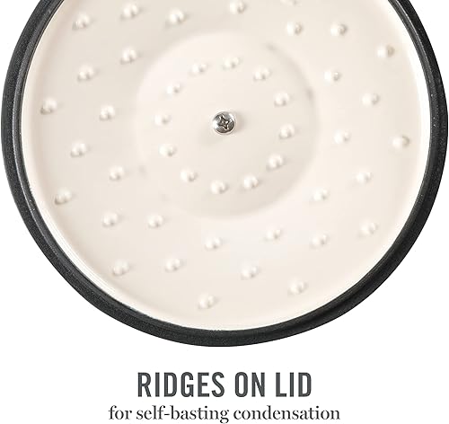 Miniatura 7 de MARTHA STEWART Gatwick - Horno holandés de hierro fundido esmaltado de 7 cuartos de galón, lino con perilla dorada