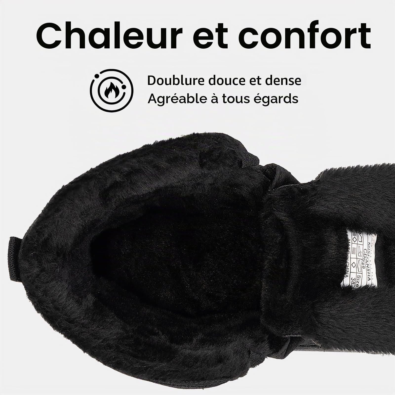 Mishansha Bottes de Neige Femme Chaudes Fourrées Chaussure Hiver 36-42 | Bottines Hiver Femme,Trekking Outdoor Antidérapantes Bottines,Chaudes Fourrée,Quotidien et Voyages Pendant l’hiver