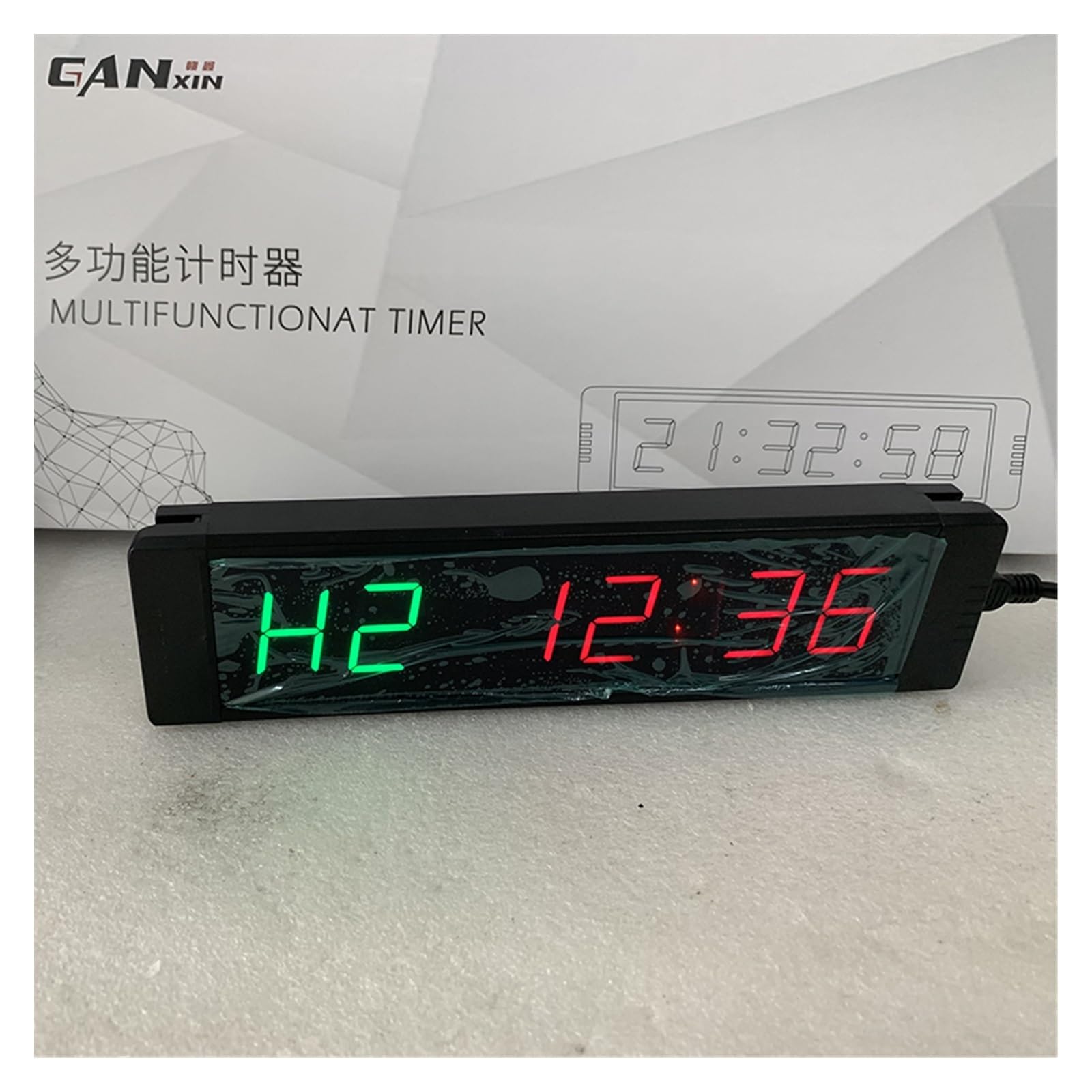Reloj de Cuenta Regresiva LED, 1 "Pared Led Reloj Digital Temporizador Remoto Gimnasio(GI2B1R)