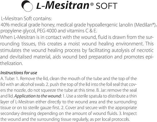 Miniatura 4 de Gel médico de miel para heridas, paquete de 2 pomadas menores, propiedades calmantes para heridas crónicas, agudas, superficiales y posoperatorias,