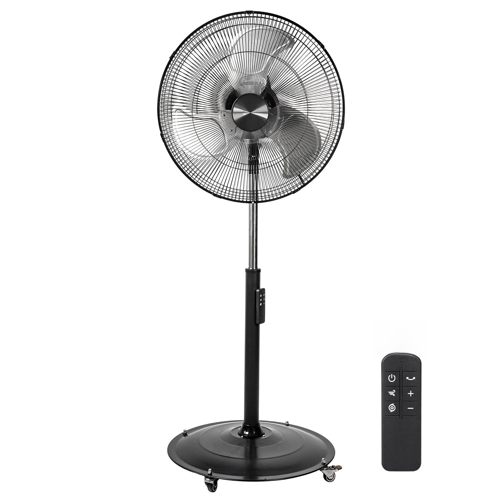 View 1 of *** PARTS ONLY *** FANNIVERSE 18" DC Motor Pedestal Fan, 4900 CFM, Oscillating, Remote, Black