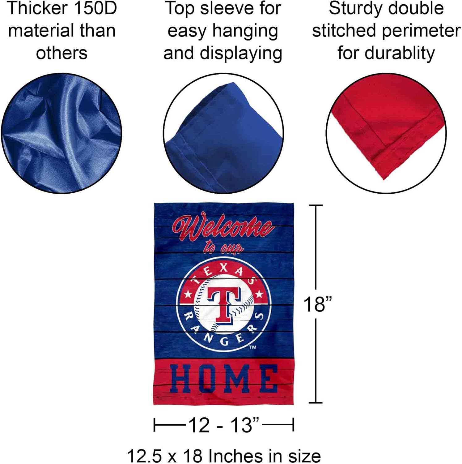 Texas Rangers Welcome To Our Home Double Sided Garden Flag - Image 3